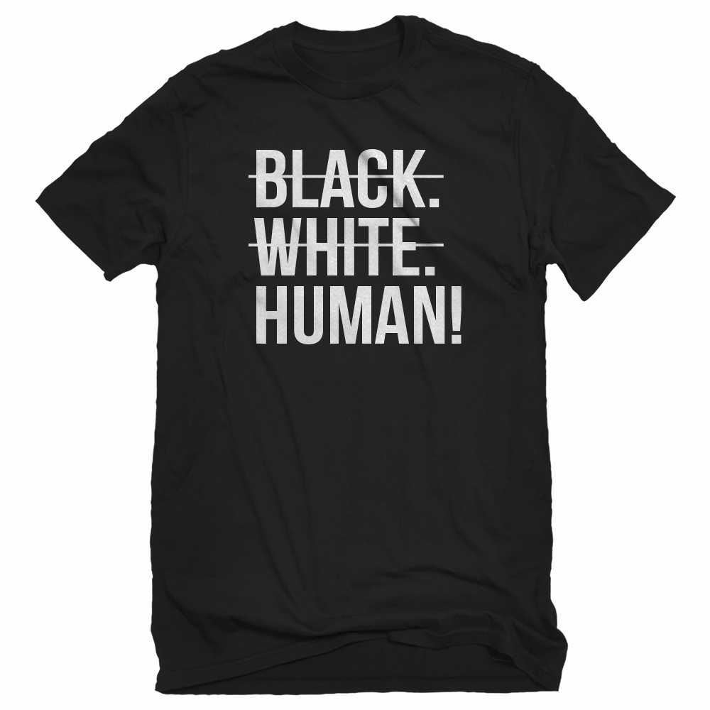 Black white sales human shirt